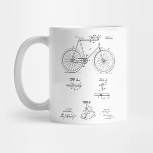 Steering Gear for Bicycle Vintage Patent Hand Drawing Mug